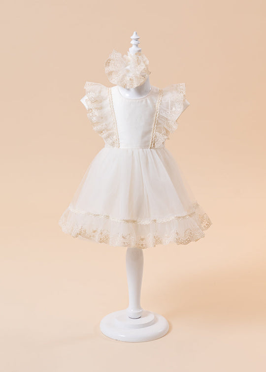 Rochita Eleganta Ilinca Cappuccino Fusta Tull Cu Volan AnneBebe