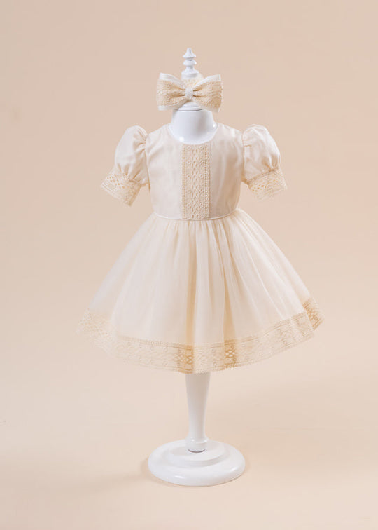 Rochita Eleganta Medeea Tafta Cappuccino Cu Dantela AnneBebe