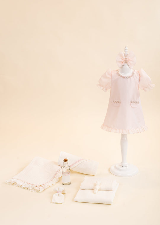 Set Botez Cosmina 2 Piese, Rochita si Trusou Personalizat AnneBebe
