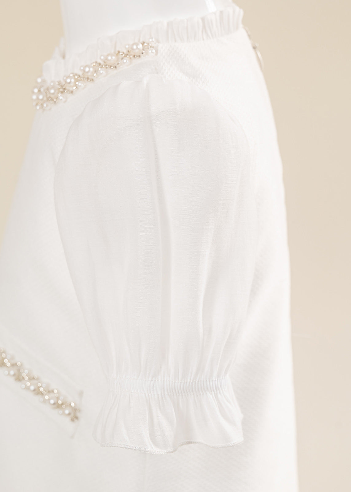 Rochita Eleganta Ivy Crem Cavalieri Cu Perle AnneBebe