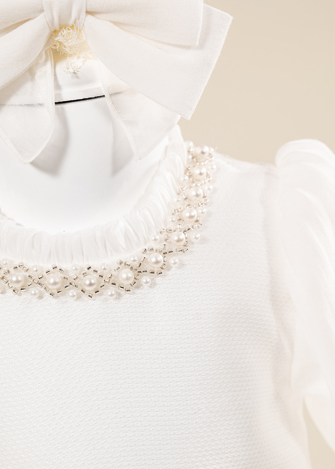 Rochita Eleganta Ivy Crem Cavalieri Cu Perle AnneBebe