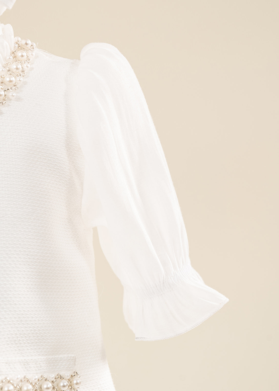 Rochita Eleganta Ivy Crem Cavalieri Cu Perle AnneBebe