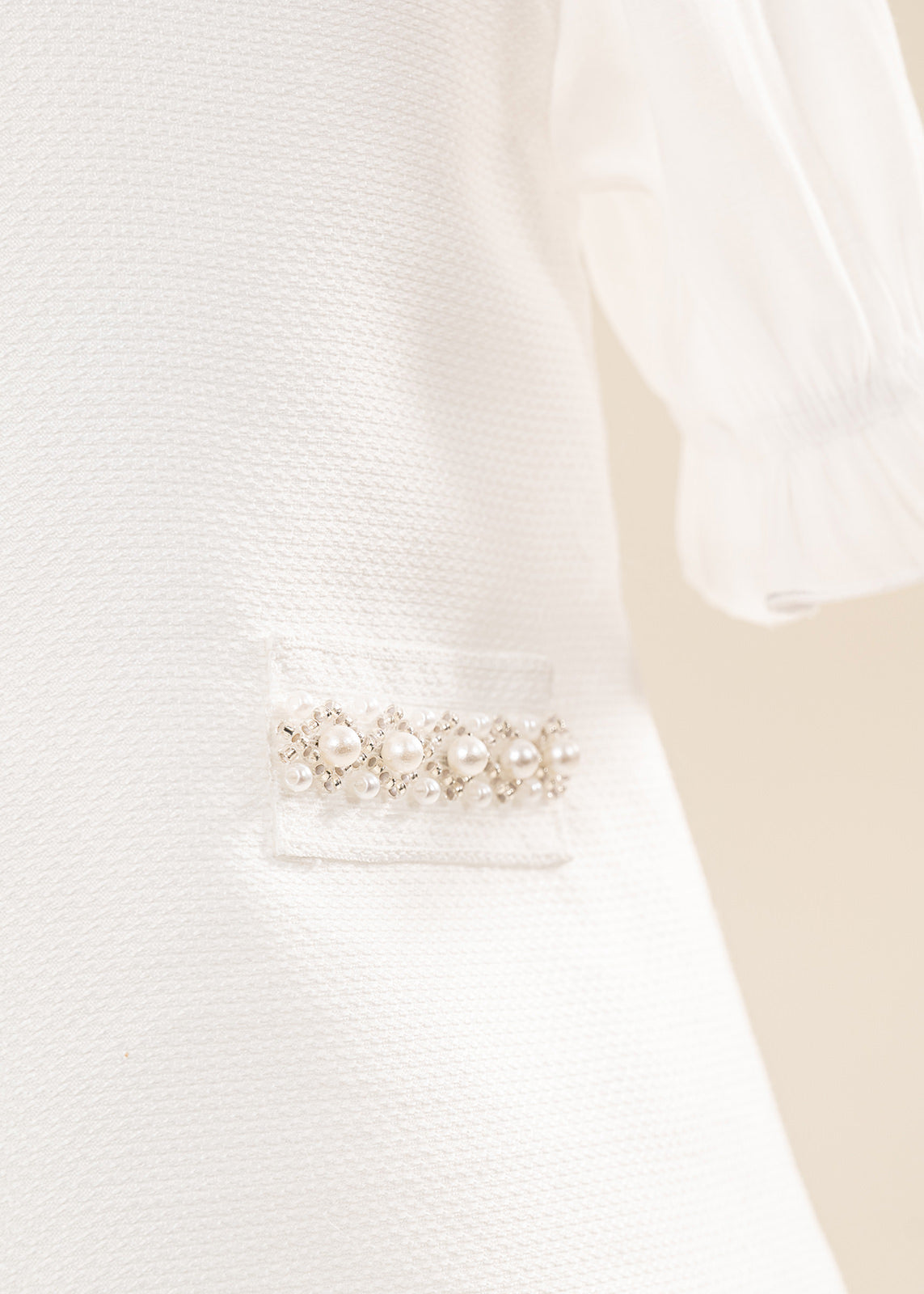 Rochita Eleganta Ivy Crem Cavalieri Cu Perle AnneBebe