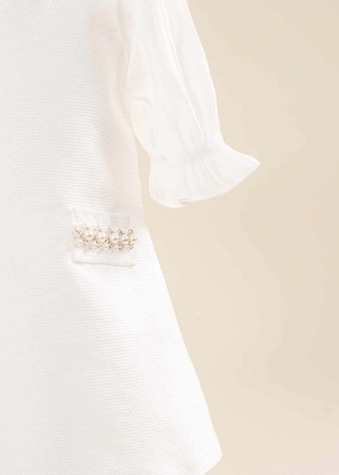 Rochita Eleganta Ivy Crem Cavalieri Cu Perle AnneBebe