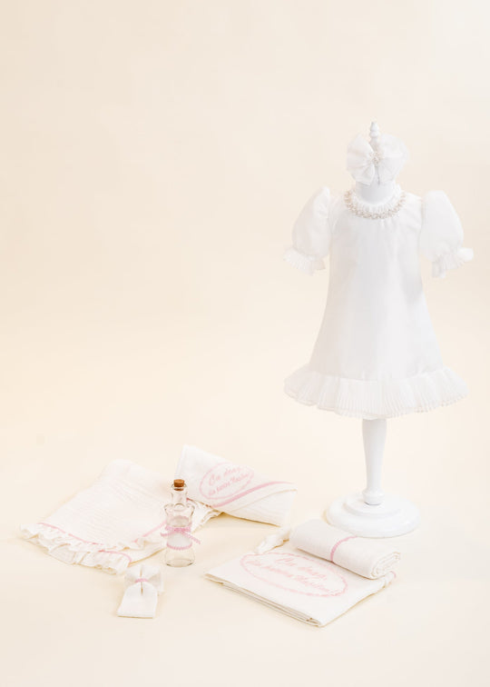 Set Botez Claudia 2 Piese Rochita si Trusou Personalizat AnneBebe