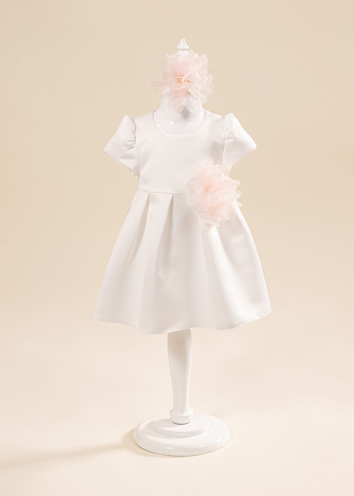 Rochita Mia Crem Cu Floare Roz In Talie AnneBebe