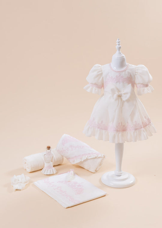 Set Botez Diana Baby Princess 2 Piese, Rochita si Trusou Personalizat AnneBebe