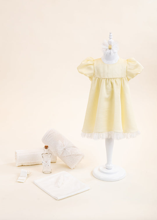Chantelle Citron Christening Set 2 Pieces Dress and Personalized Layette AnneBebe