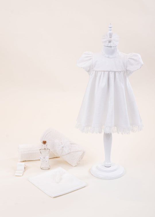 Chantelle Ivory Christening Set 2 Pieces Dress and Personalized AnneBebe Layette