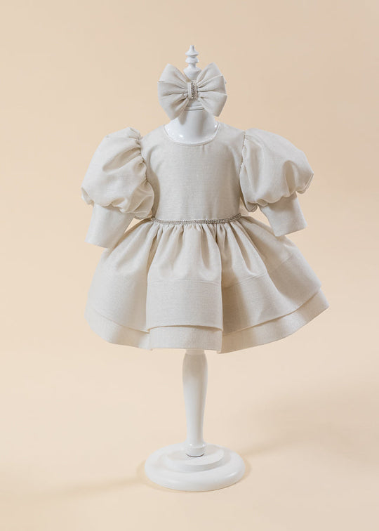 Rochita Eleganta Karina Crem Cu Argintiu AnneBebe