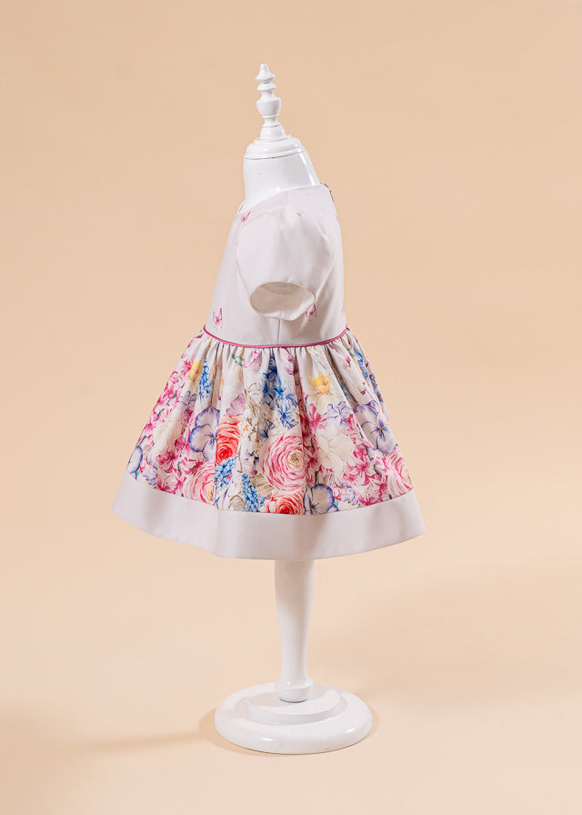 Rochie Josephine Crem Cu Fulutrasi Si Floricele Cu Bolero AnneBebe