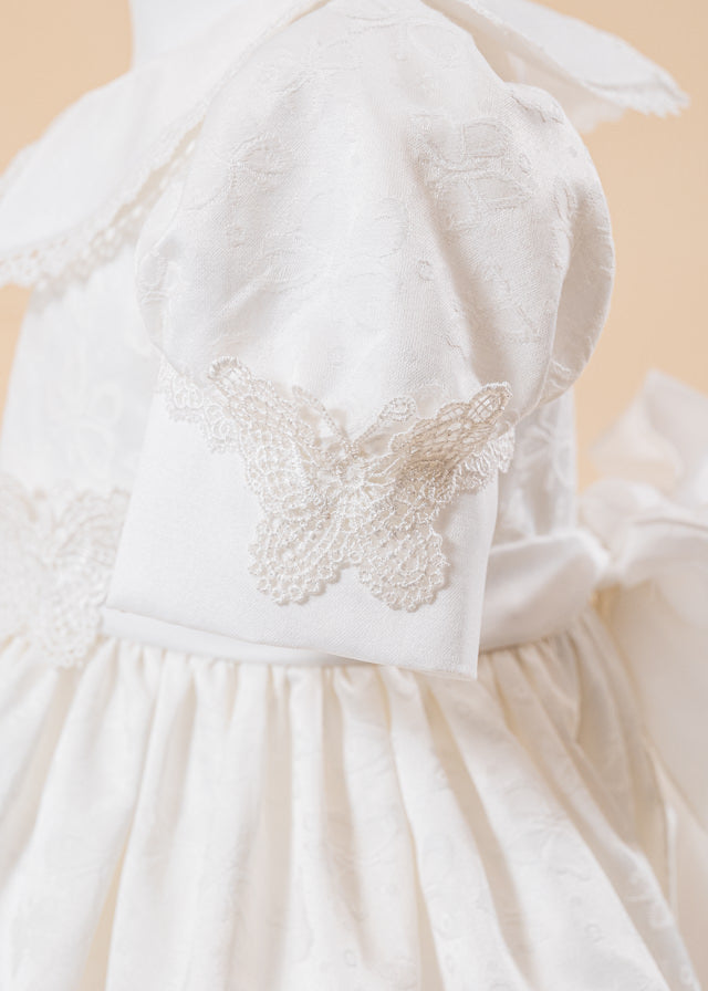 Rochita Tatiana Crem Fluturas Brodat In Talie AnneBebe