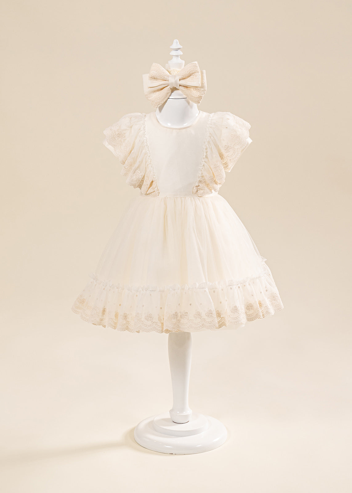 Set Botez Mira 3 Piese  Rochie Trusou si Lumanare Personalizat Botez AnneBebe