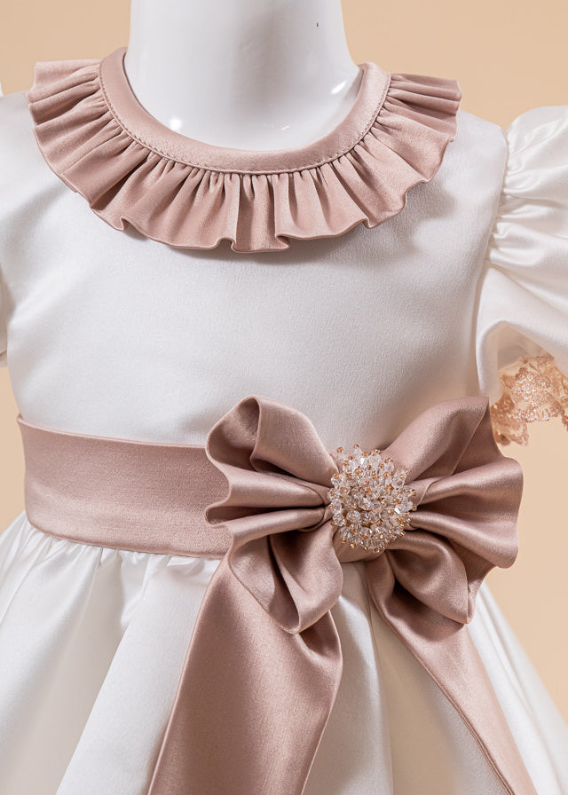 Rochita Vivienne Saten Crem Cu Capucino AnneBebe