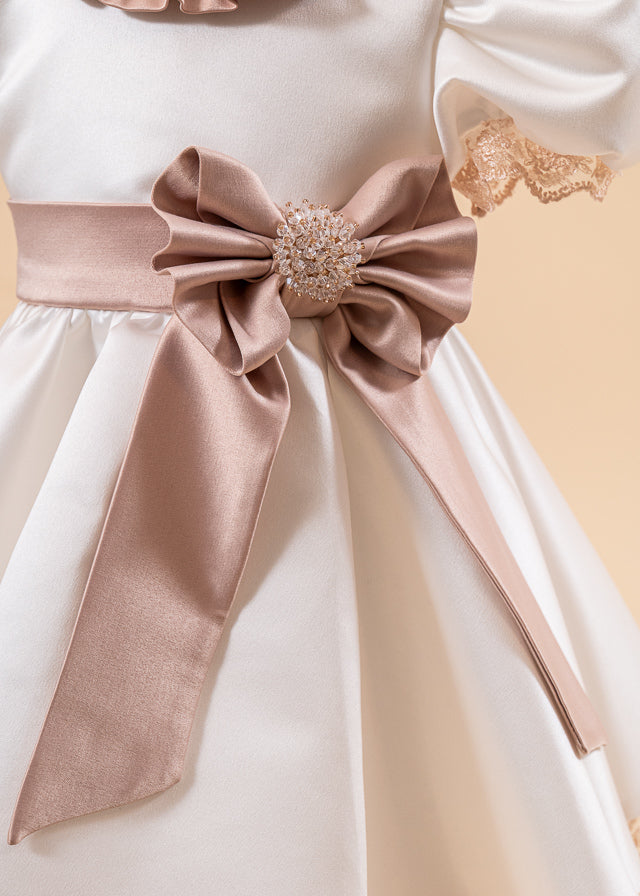 Rochita Vivienne Saten Crem Cu Capucino AnneBebe