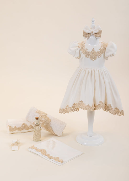 Set Botez Nicoleta 2 Piese, Rochita si Trusou Personalizat AnneBebe