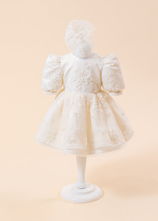 Set Botez Anais 3 Piese,  Rochie, Trusou si Lumanare Personalizat Botez AnneBebe