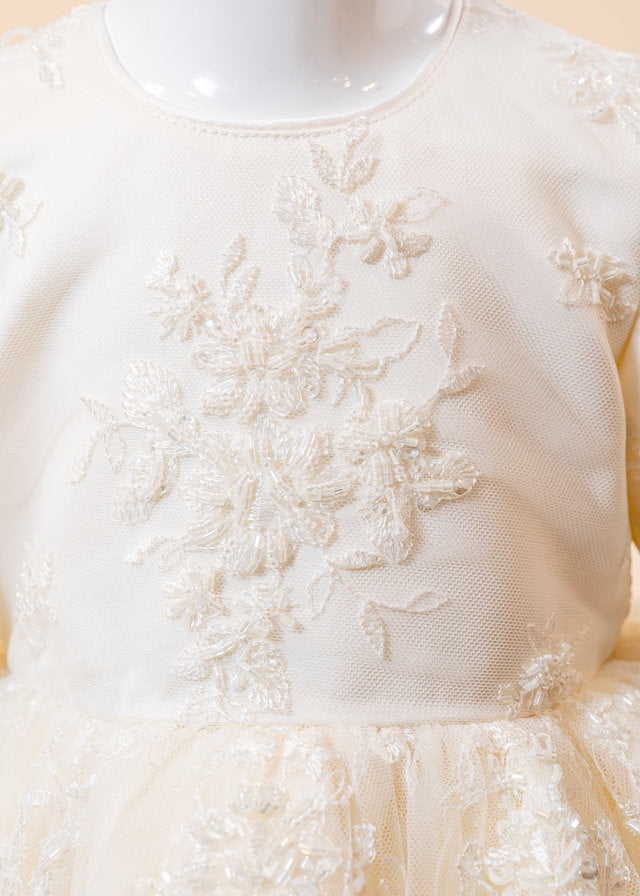 Set Botez Anais 3 Piese,  Rochie, Trusou si Lumanare Personalizat Botez AnneBebe