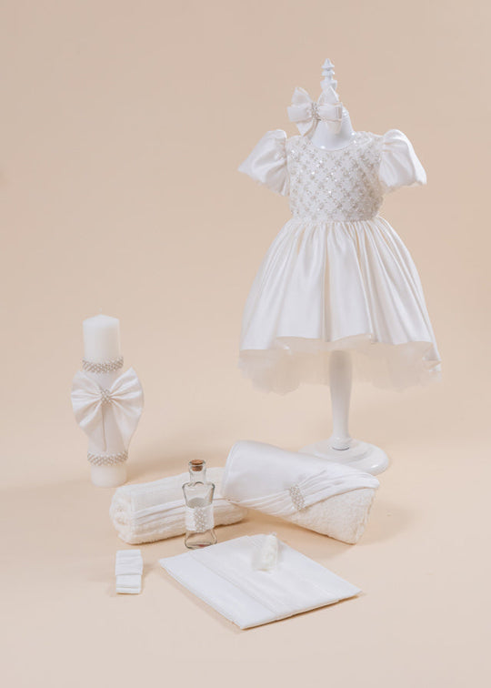 Set Botez Lolita Baby Princess 3 Piese, Rochita, Trusou, Lumanare Personalizat AnneBebe