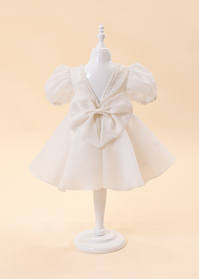 Elegant Cezara Dress Cream Organza Puff Sleeves AnneBebe