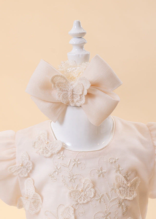 Elegant Dress Aida Cappuccino Butterfly Embroidery AnneBebe