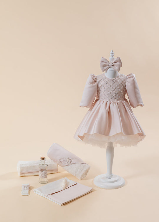 Set Botez Patricia 2 Piese Rochie si Trusou Personalizat AnneBebe