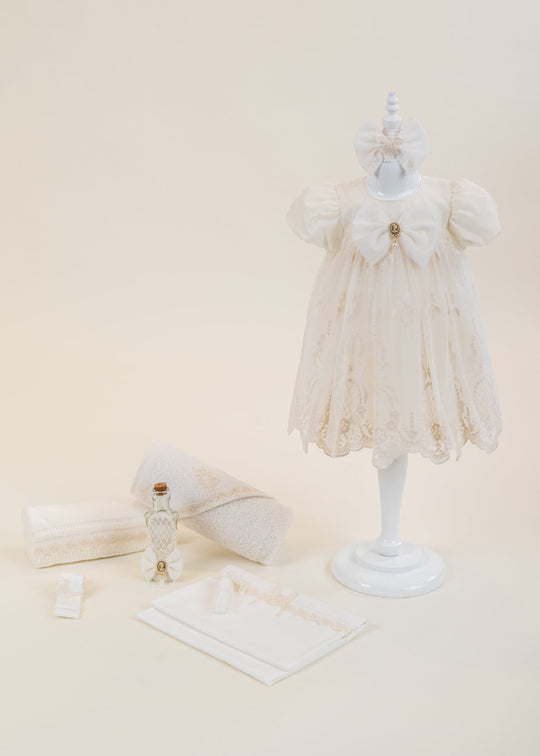 Set Botez Georgia 2 Piese, Rochita si Trusou Personalizat AnneBebe