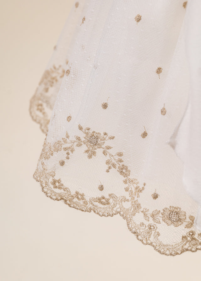 Rochita Danielle Dantela Crem Cu Buline Cappuccino