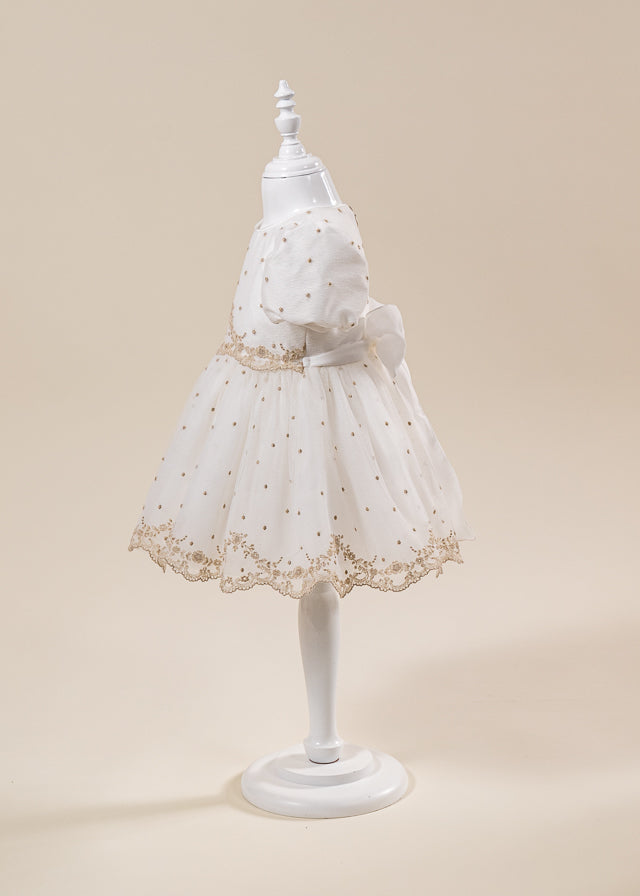 Set Botez Danielle 3 Piese  Rochie Trusou si Lumanare Personalizat Botez AnneBebe