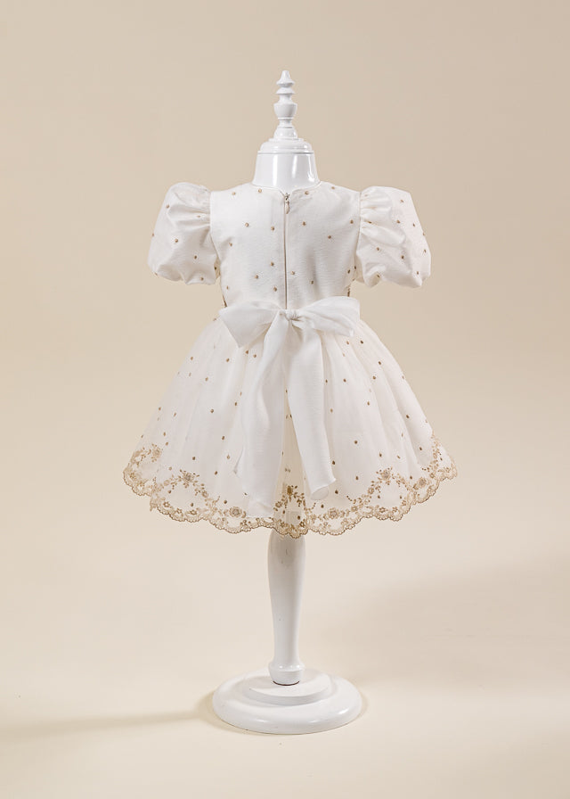 Set Botez Danielle 3 Piese  Rochie Trusou si Lumanare Personalizat Botez AnneBebe