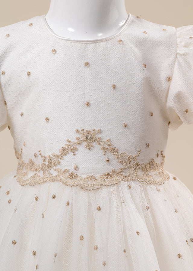 Rochita Danielle Dantela Crem Cu Buline Cappuccino