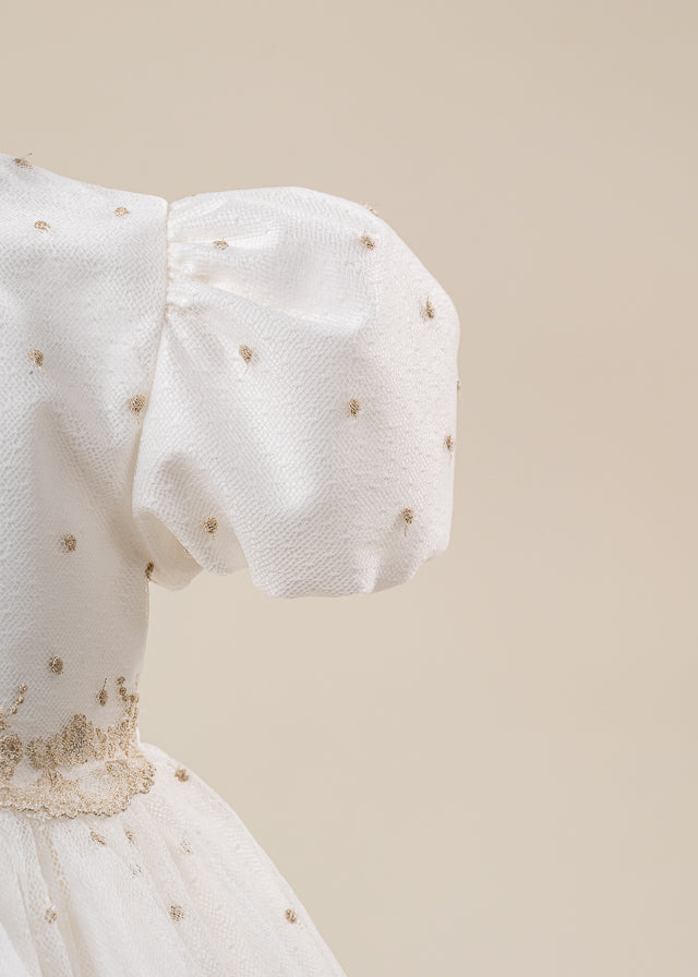 Rochita Danielle Dantela Crem Cu Buline Cappuccino