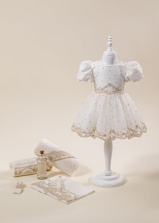 Set Botez Danielle 2 Piese Rochie si Trusou Personalizat AnneBebe