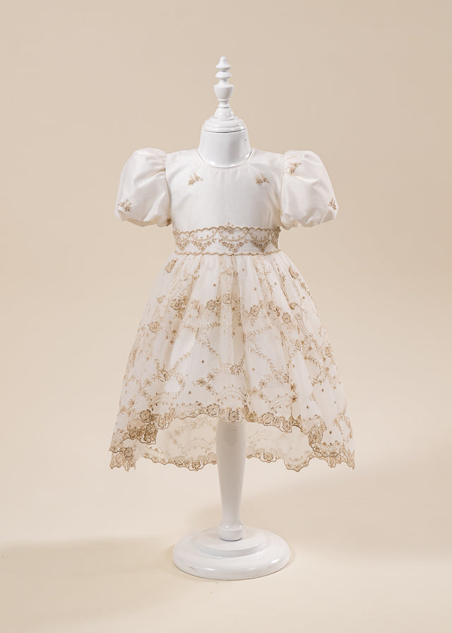 Set Botez  3 Piese  Rochie Trusou si Lumanare Personalizat Botez AnneBebe