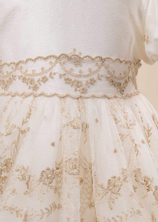 Set Botez  3 Piese  Rochie Trusou si Lumanare Personalizat Botez AnneBebe