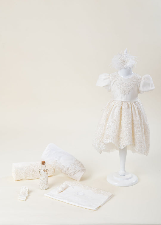 Set Botez Kelly 2 Piese Rochita si Trusou Personalizat AnneBebe