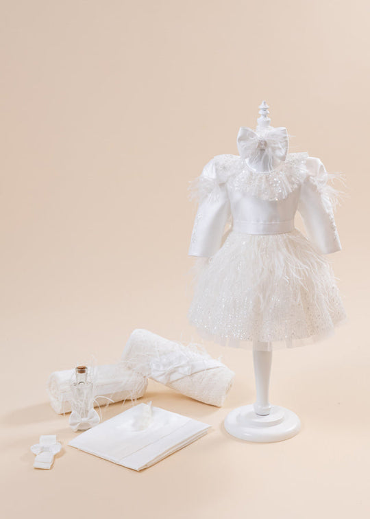 Set Botez Greta 2 Piese, Rochita si Trusou Personalizat AnneBebe