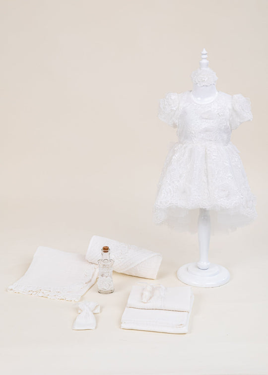 Set de Botez Adina 2 Piese cu Rochita si Trusou Personalizat pentru Fete – Adina | AnneBebe