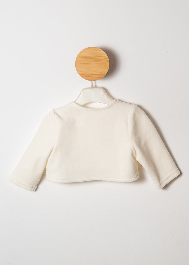 Ivory Beige Plush Bolero Babies AnneBebe