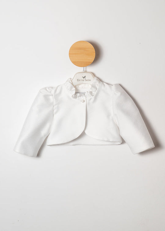 Bolero Alb Striat Cu Guleras AnneBebe