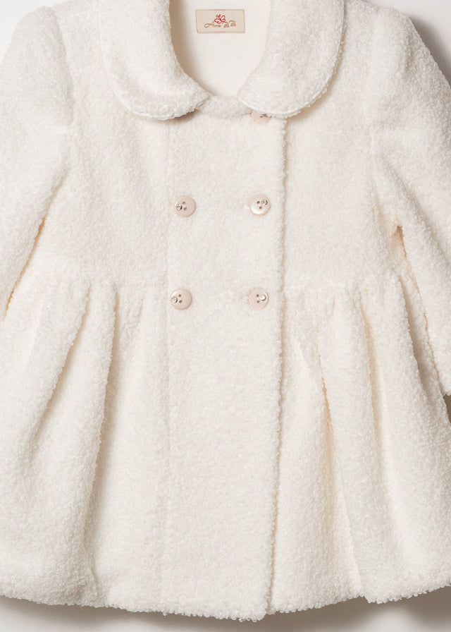 Palton Bucle Crem Nasturi Cu Pietricele