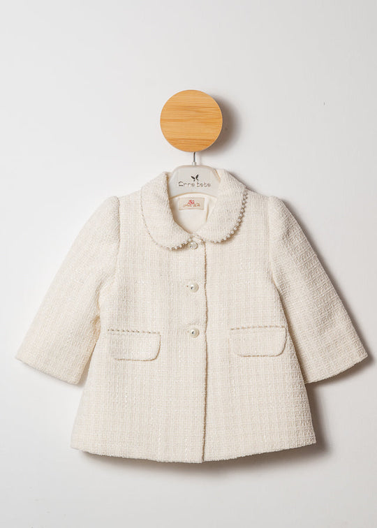 Cream Coat With Pearls