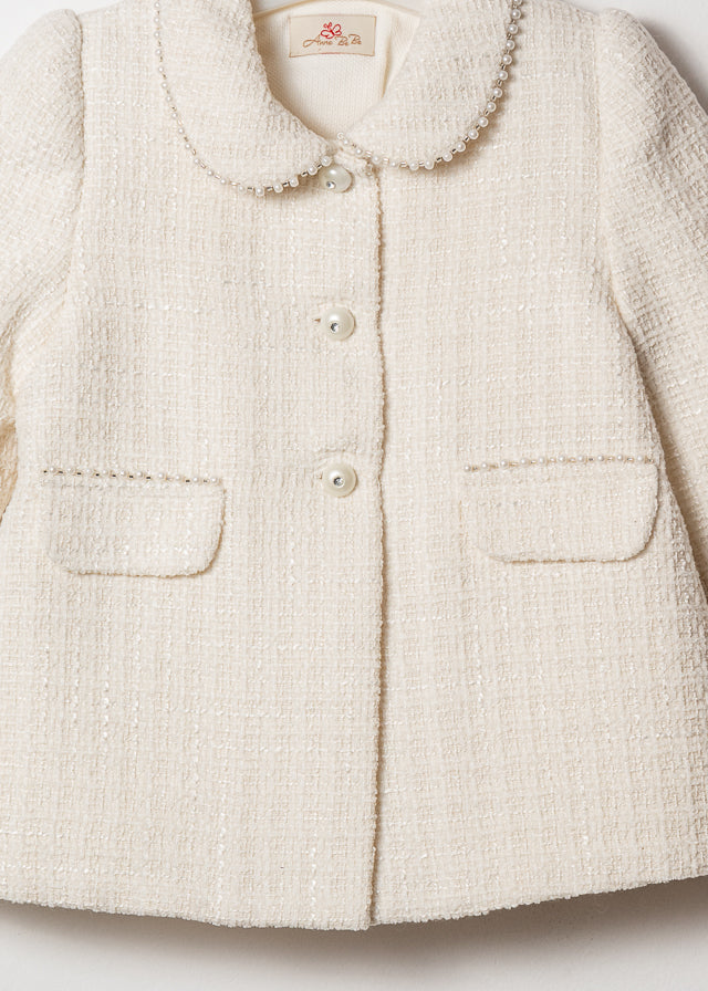 Palton Crem Cu Perle