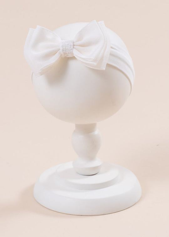 AnneBebe Elegant Headband with Three Cream Bows