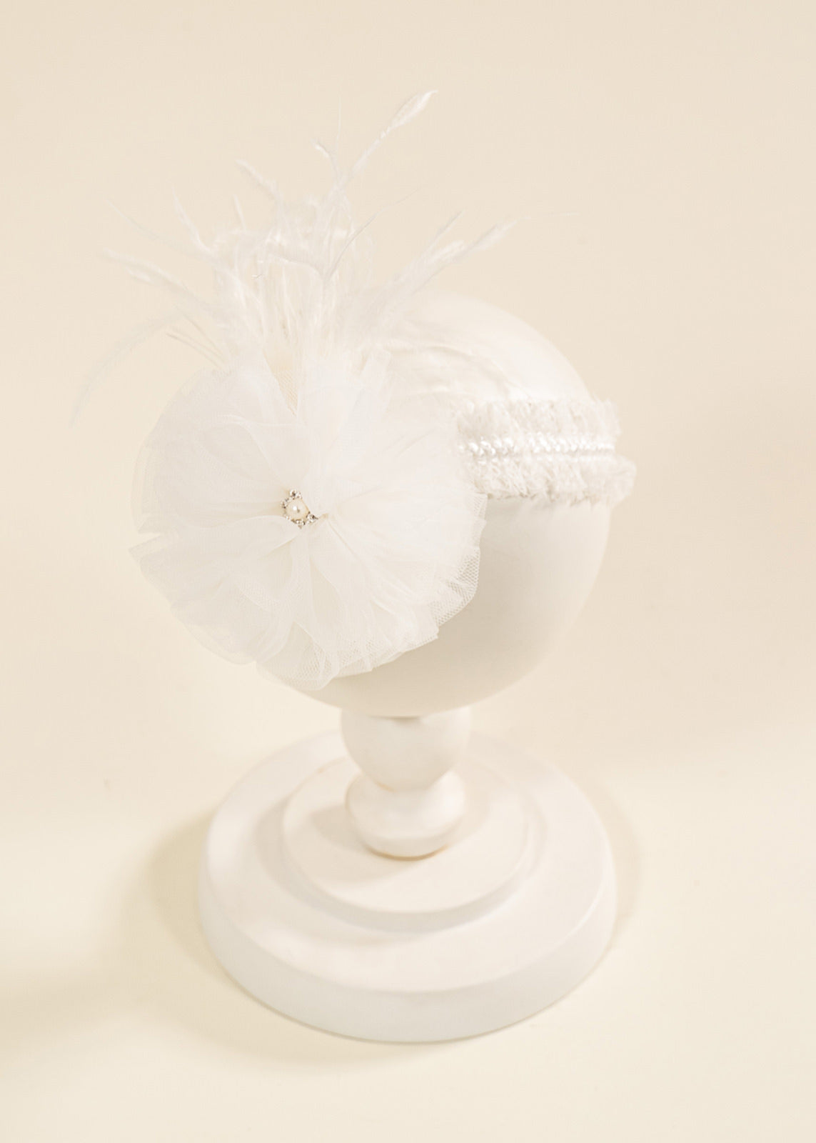 Bentita Universala Pampon Ivory Cu Fulg Botez Fetite AnneBebe