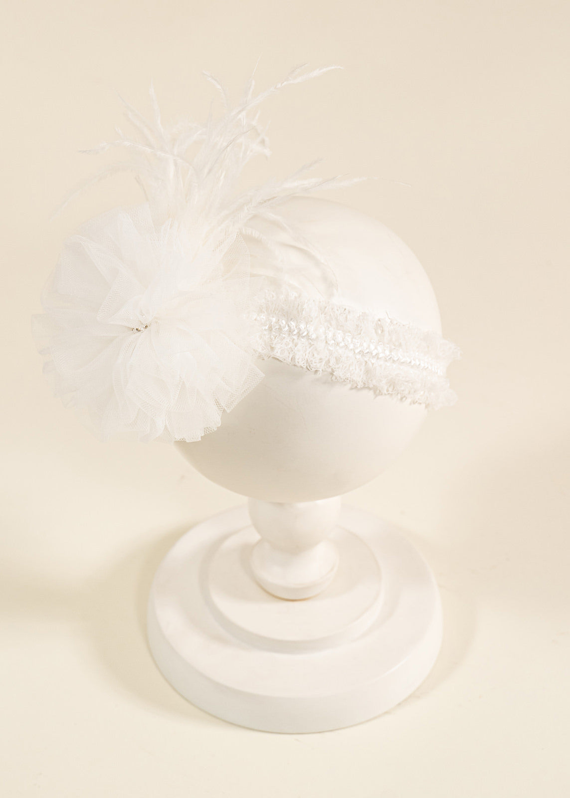 Bentita Universala Pampon Ivory Cu Fulg Botez Fetite AnneBebe