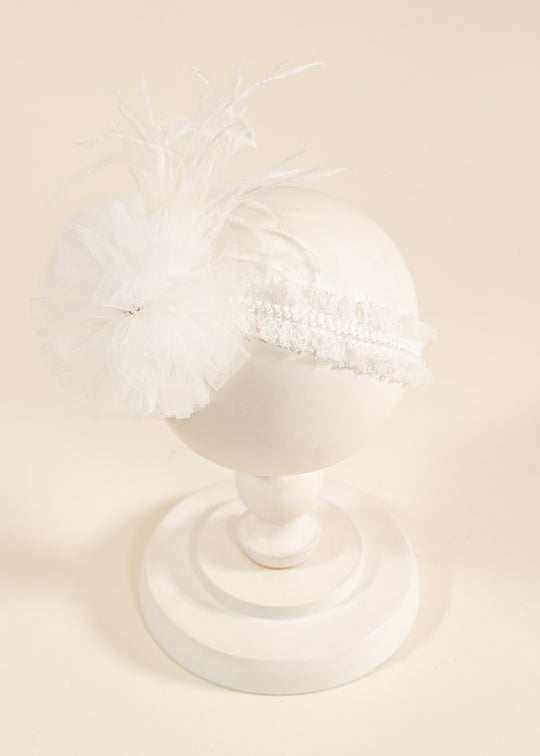 Bentita Universala Pampon Ivory Cu Fulg Botez Fetite AnneBebe