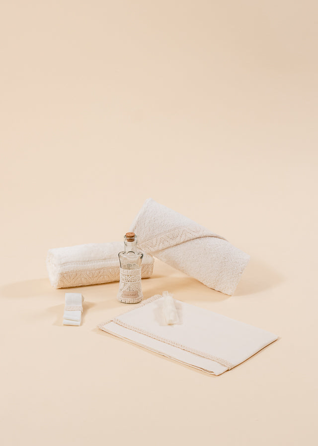 Otilia 3 Piece Baptism Set, Candle, Trunk and Personalized Chest AnneBebe