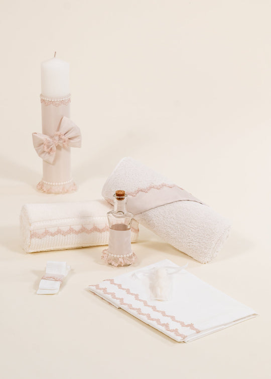 Set Botez Olimpia 2 Piese Lumanare Trusou Personalizat Botez AnneBebe