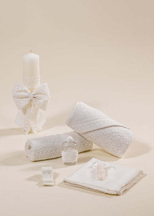 Set Botez 2 Piese Annelis Lumanare si Trusou Personalizate AnneBebe